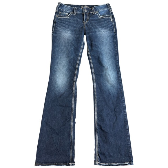 Silver Jeans Womens 30x35 TALL Suki Slim Boot Medium Wash Denim Mid Rise Stretch - Picture 1 of 3